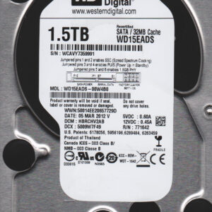 Western Digital WD15EADS 1.5TB 7200RPM SATA-300 3.5" Hard Drive
