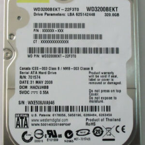 Western Digital WD3200BEKT Scorpio Black 320Gb 7200Rpm SATA-3.0Gbps 16Mb Cache 2.5-Inch Internal Hard Drive