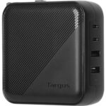 Targus 100W GaN Wall Charger - 100 W - Europe, Asia, Australia, North America, South America - 120 V AC, 230 V AC Input - Black - TAA Compliance