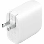 Belkin Dual USB-C Wall Charger w/PPS 60W for Apple iPhone, Galaxy, Google - Compatible w/USB-C to Lightning & USB-C - 60 W - 120 V AC, 230 V AC Input - 5 V DC/3 A, 9 V DC, 12 V DC, 15 V DC, 20 V DC, 3.3 V DC, 11 V DC Output - White - TAA Compliance