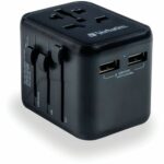 Verbatim UTA-01 Universal Travel Adapter 12W - USB-A - 1 Pack - 12 W - 120 V AC, 230 V AC Input